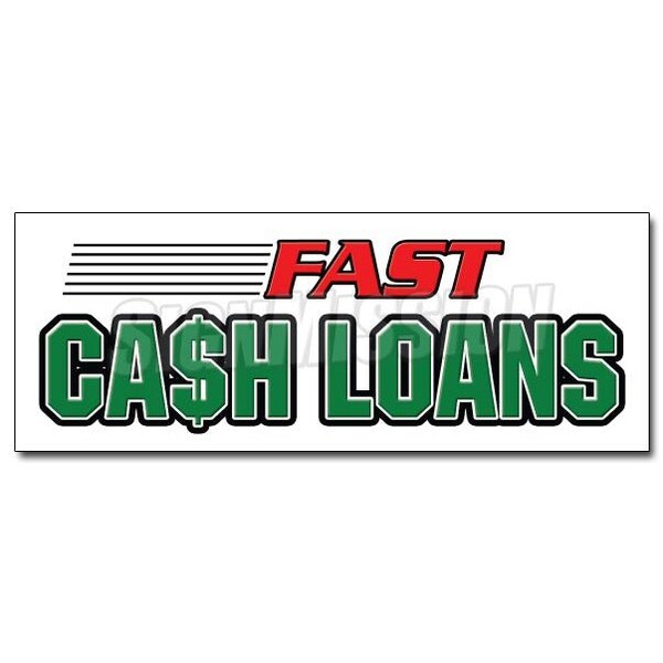 Signmission FAST CASH LOANS DECAL sticker pawn shop loan no credit check quick money, D-12 Fast Cash Loans D-12 Fast Cash Loans - main